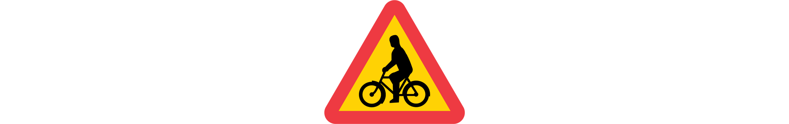 varning för cyklande och mopedförare