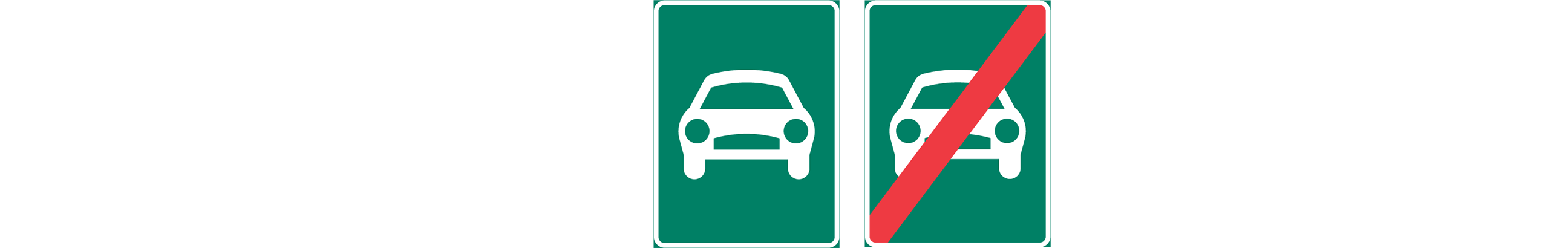 vägmärken för motortrafikled och motortrafikled upphör