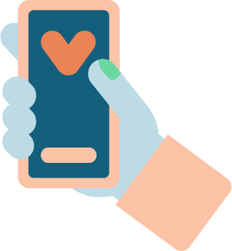 Phone with heart illustration PNG No health check required