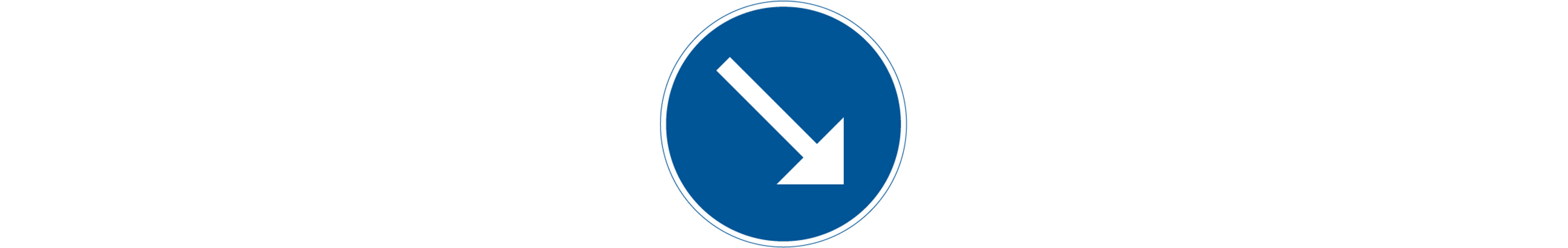 vägmärke för påbjuden körbana
