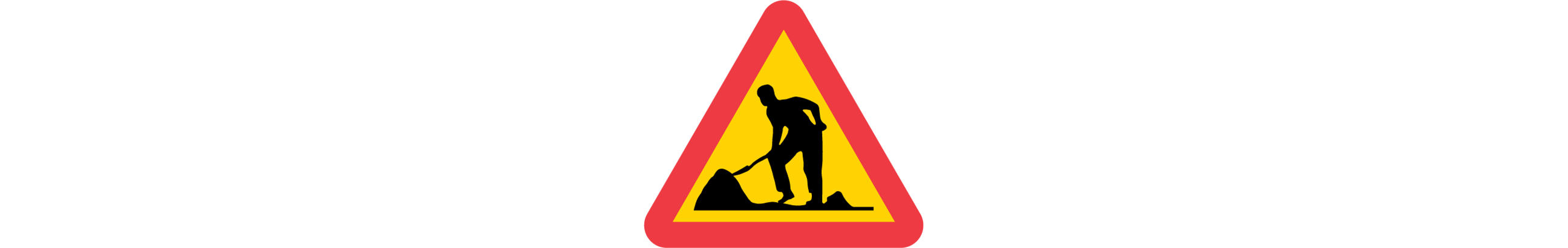 varning för vägarbete