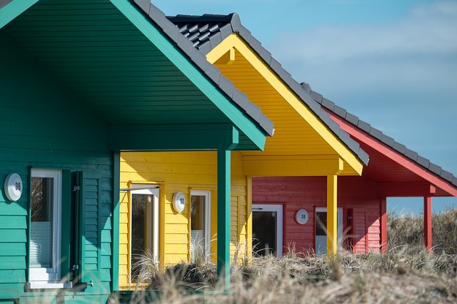 färglada sommarhus