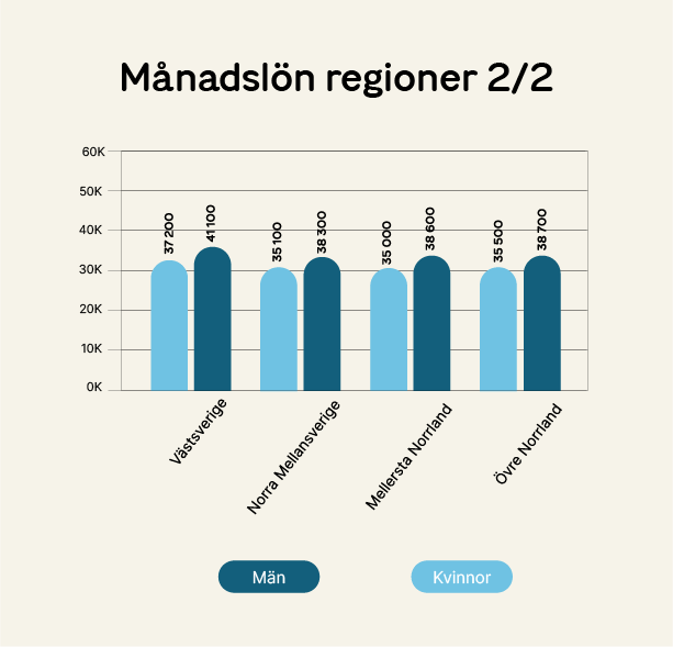 Graf för månadslön över regioner