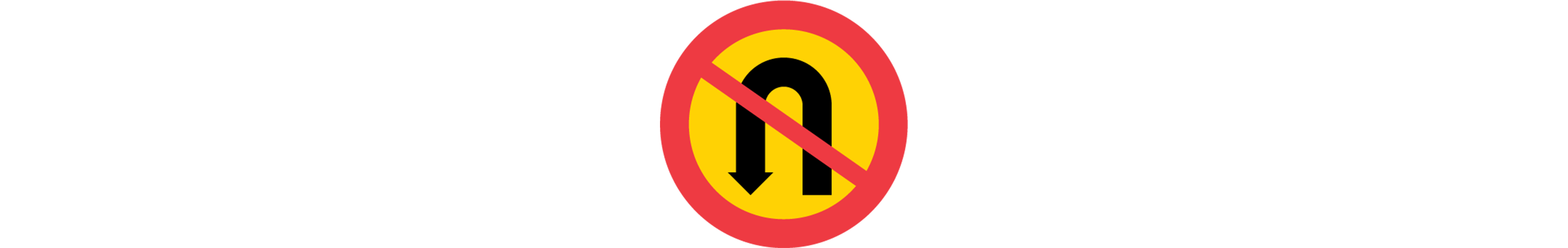 vägmärke för u-sväng förbjudet