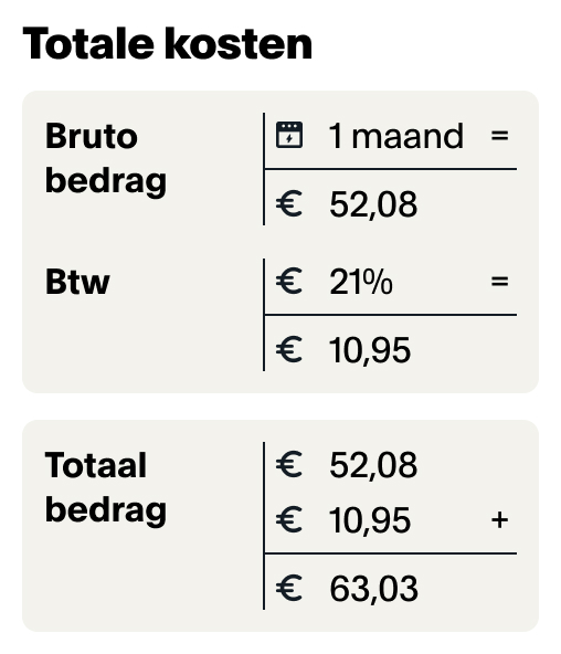 totale kosten dynamisch contract
