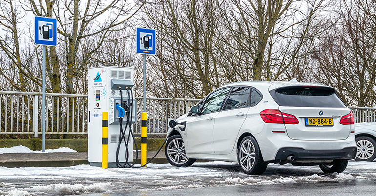 wintersportvakantie met elektrische auto