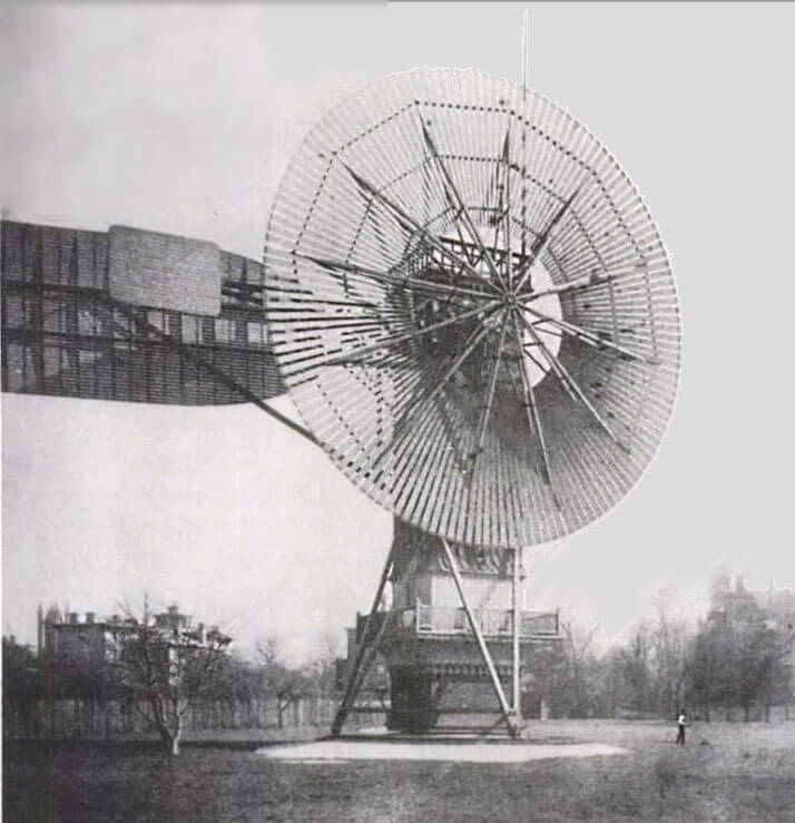 Een windturbine in de 19e eeuw 