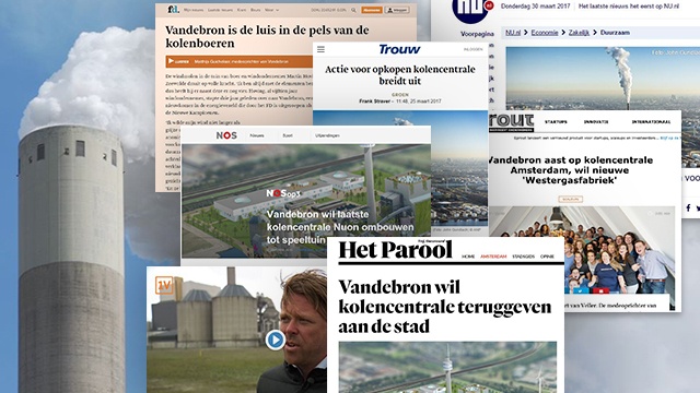 Actie van Vandebron over het bod op de Hemweg in de media