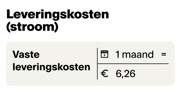 Leveringskosten stroom in een dynamisch contract