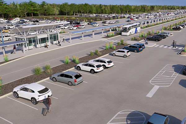 RDU's new Customer Amenity Building at ParkRDU Economy 3.