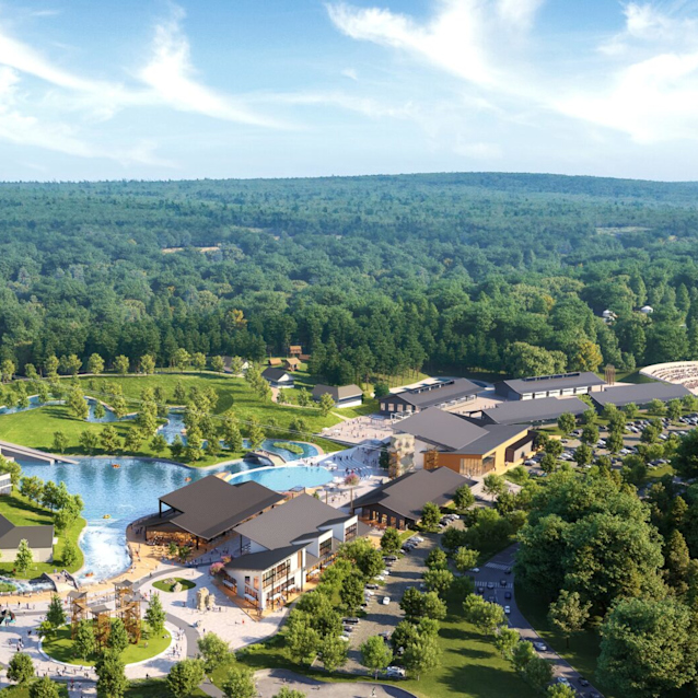 A conceptual rendering of the proposed recreation and wellness destination near RDU Airport.