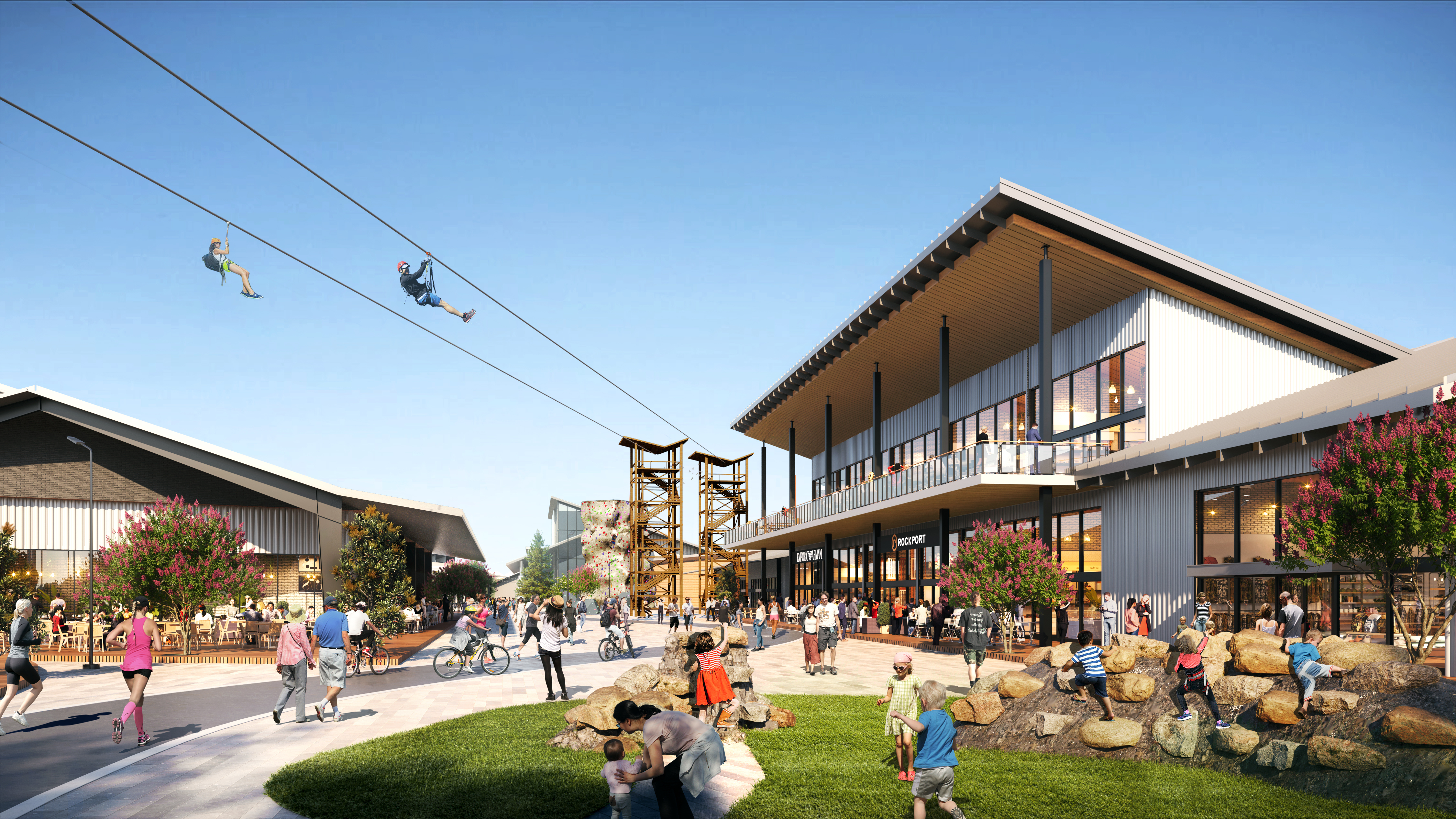 A conceptual rendering of the proposed recreation and wellness destination near RDU Airport.
