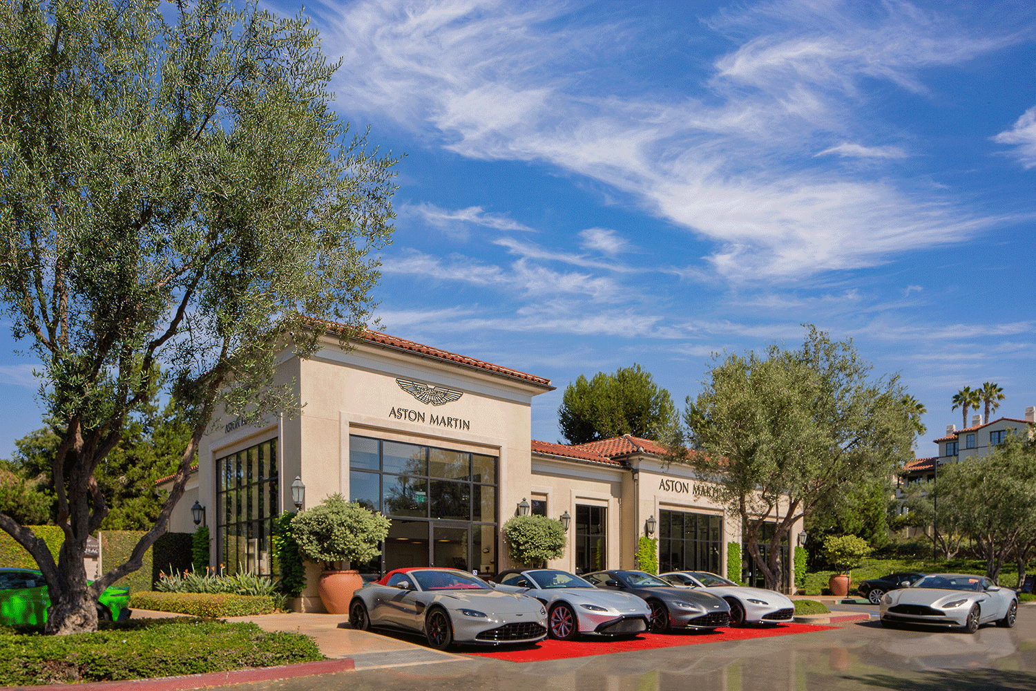  Exterior view of Aston Martin at Crystal Cove Shopping Center