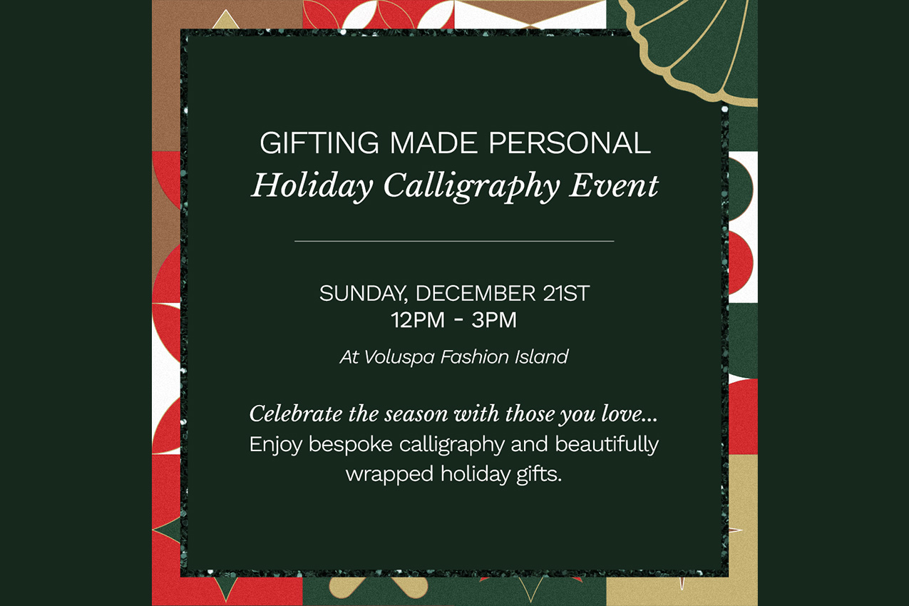 Voluspa Holiday Calligraphy Event