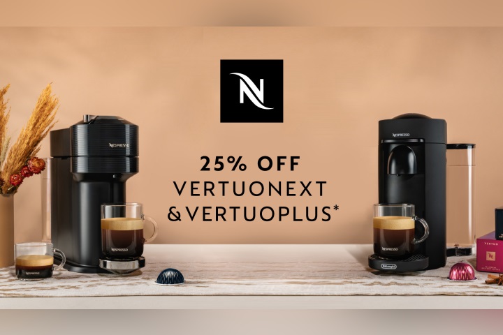 Nespresso Vertuo coffee and espresso machines on sale for 25% off at