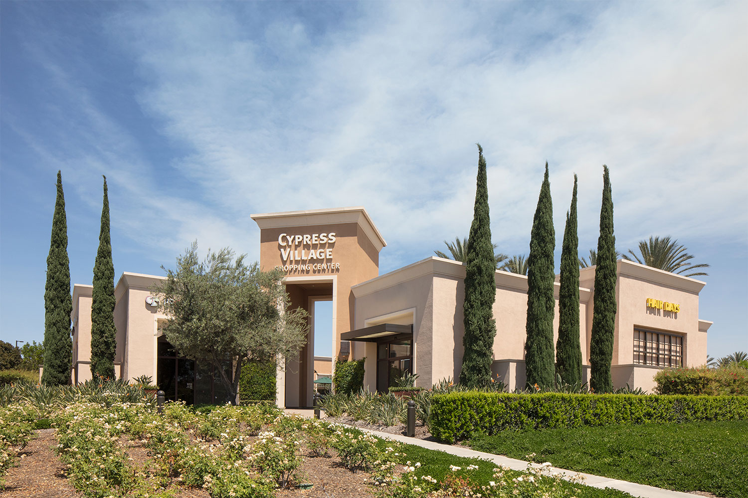  Daytime exterior view of Cypress Village Shopping Center