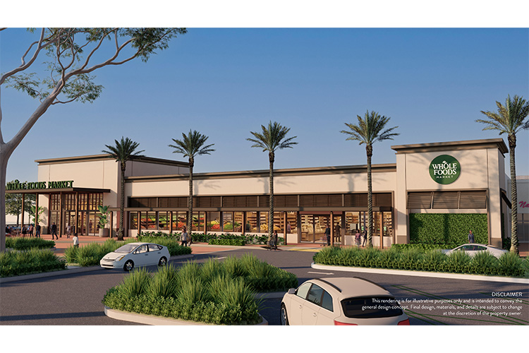 Rendering of Whole Foods Market at Westcliff Plaza in Newport Beach