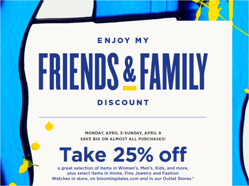 Bloomingdale's Friends & Family Event