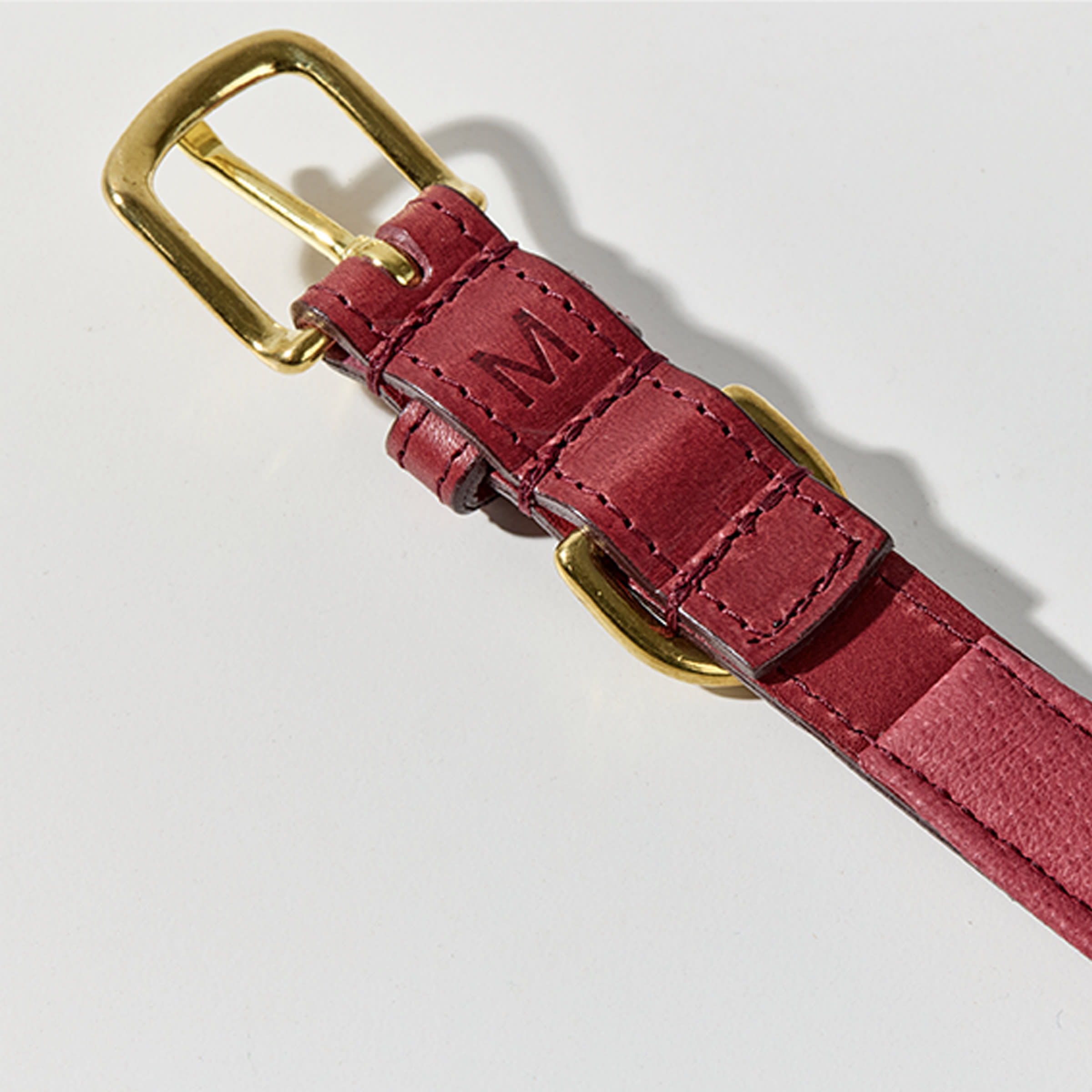 Padded Leather Dog Collar (Red)