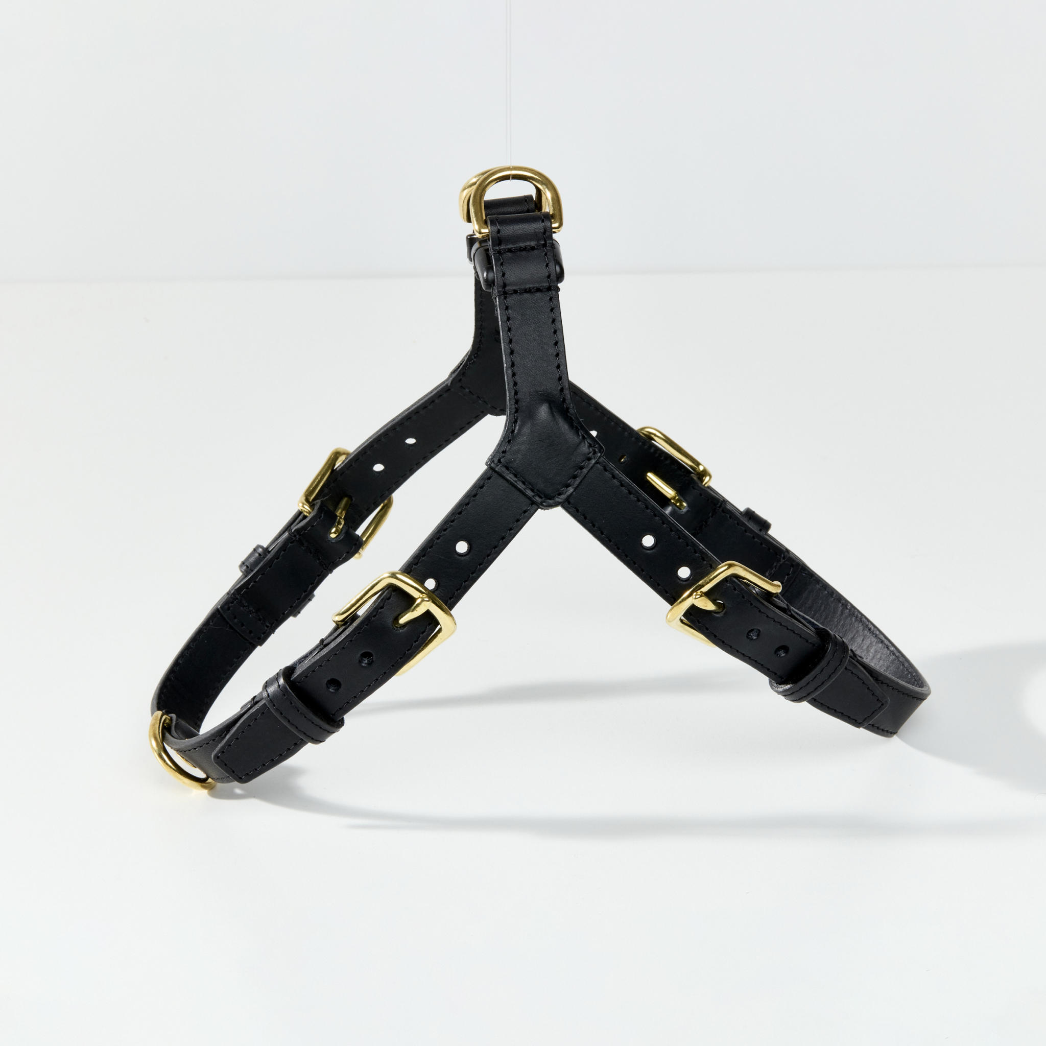 One-click Leather Dog Harness in Black