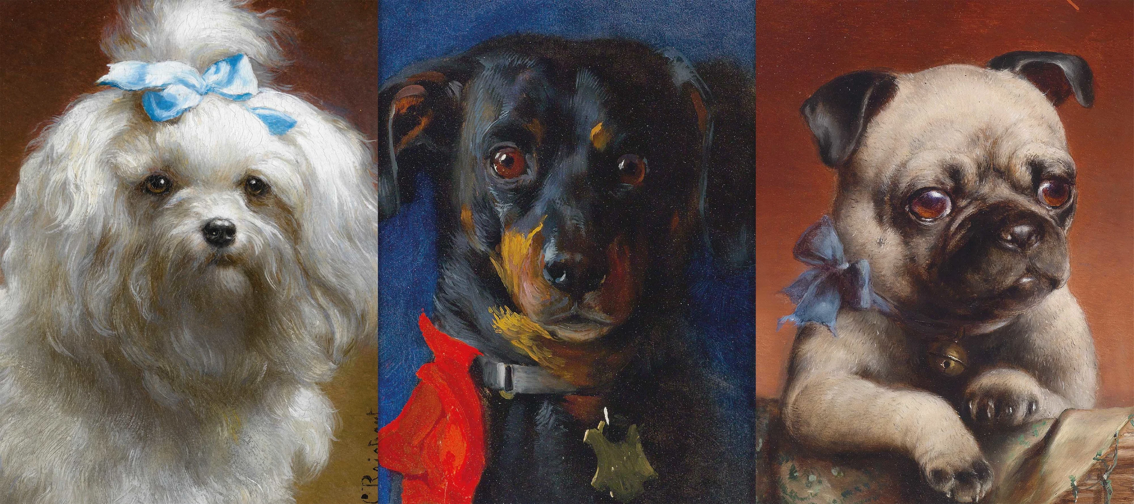 Dog portrait paintings