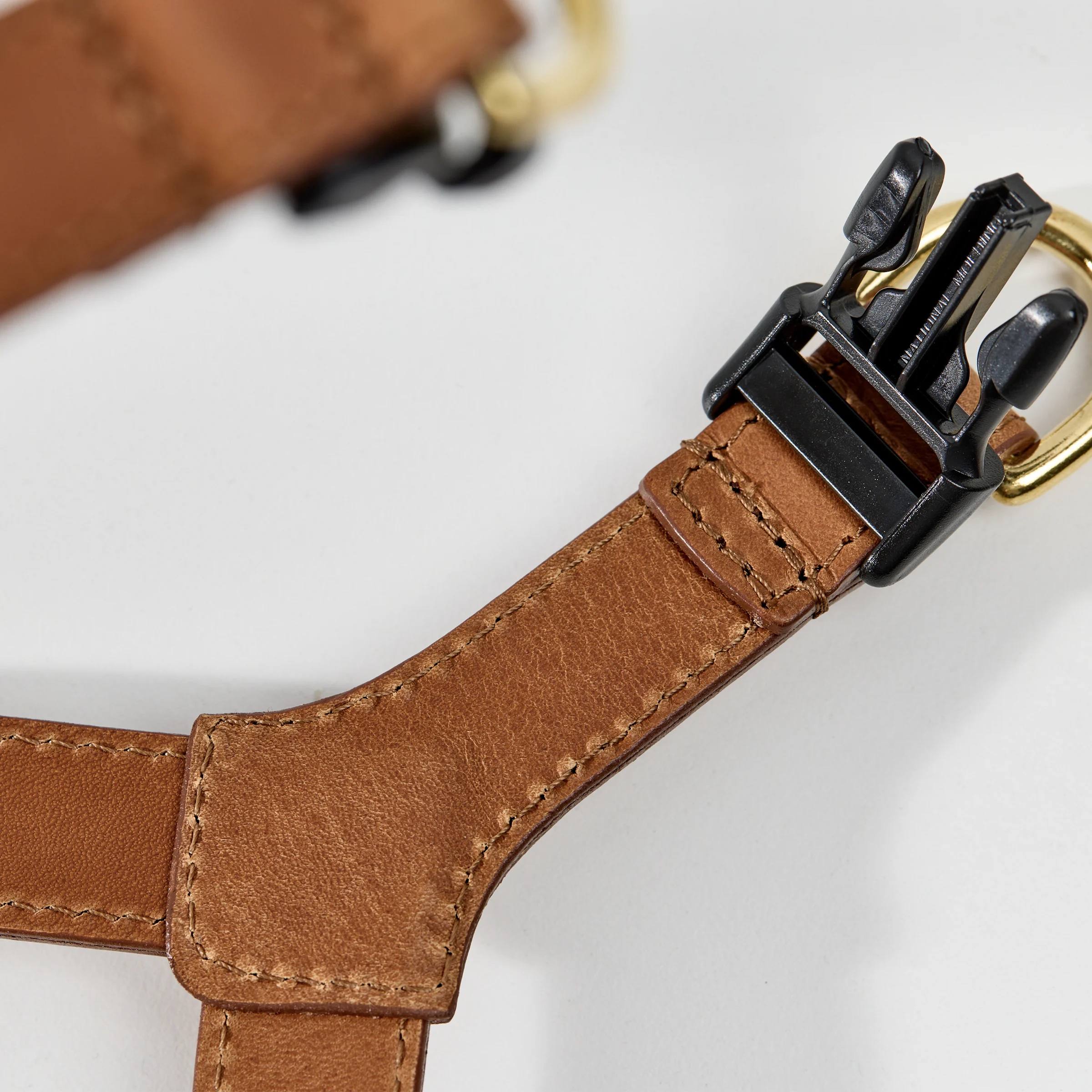 One-click Leather Dog Harness (Tan)