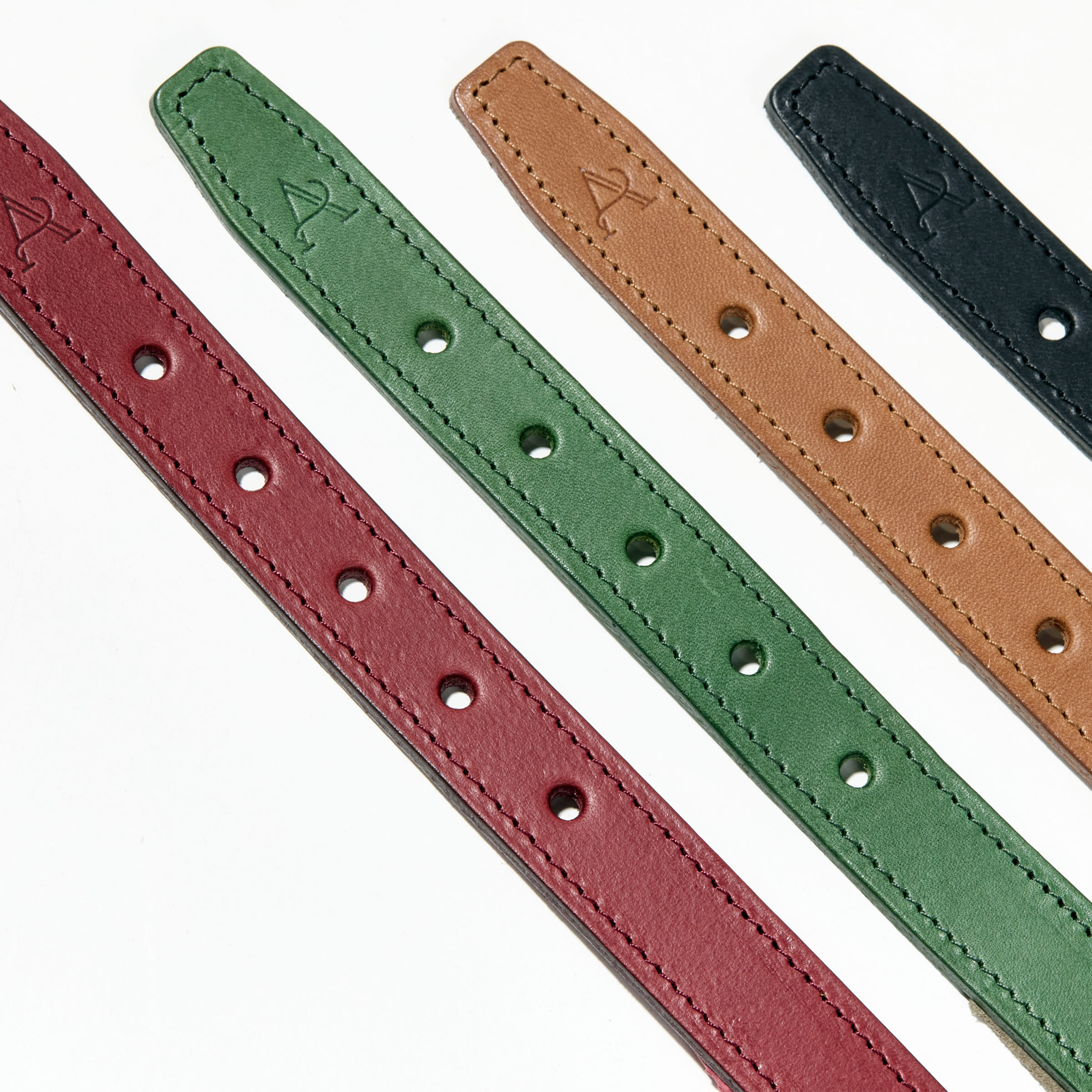 Padded Leather Dog Collar (Red)