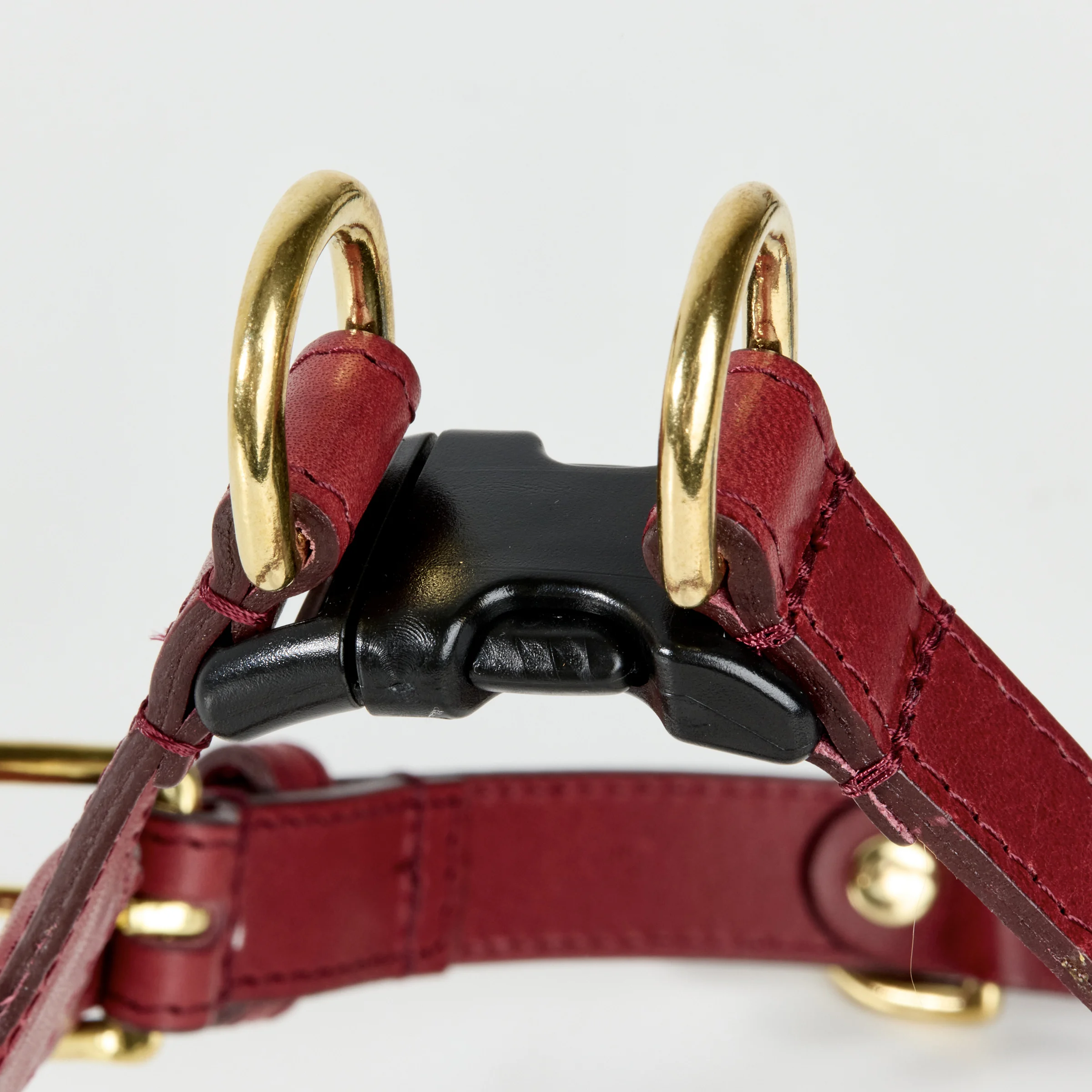 One-click Leather Dog Harness (Red)