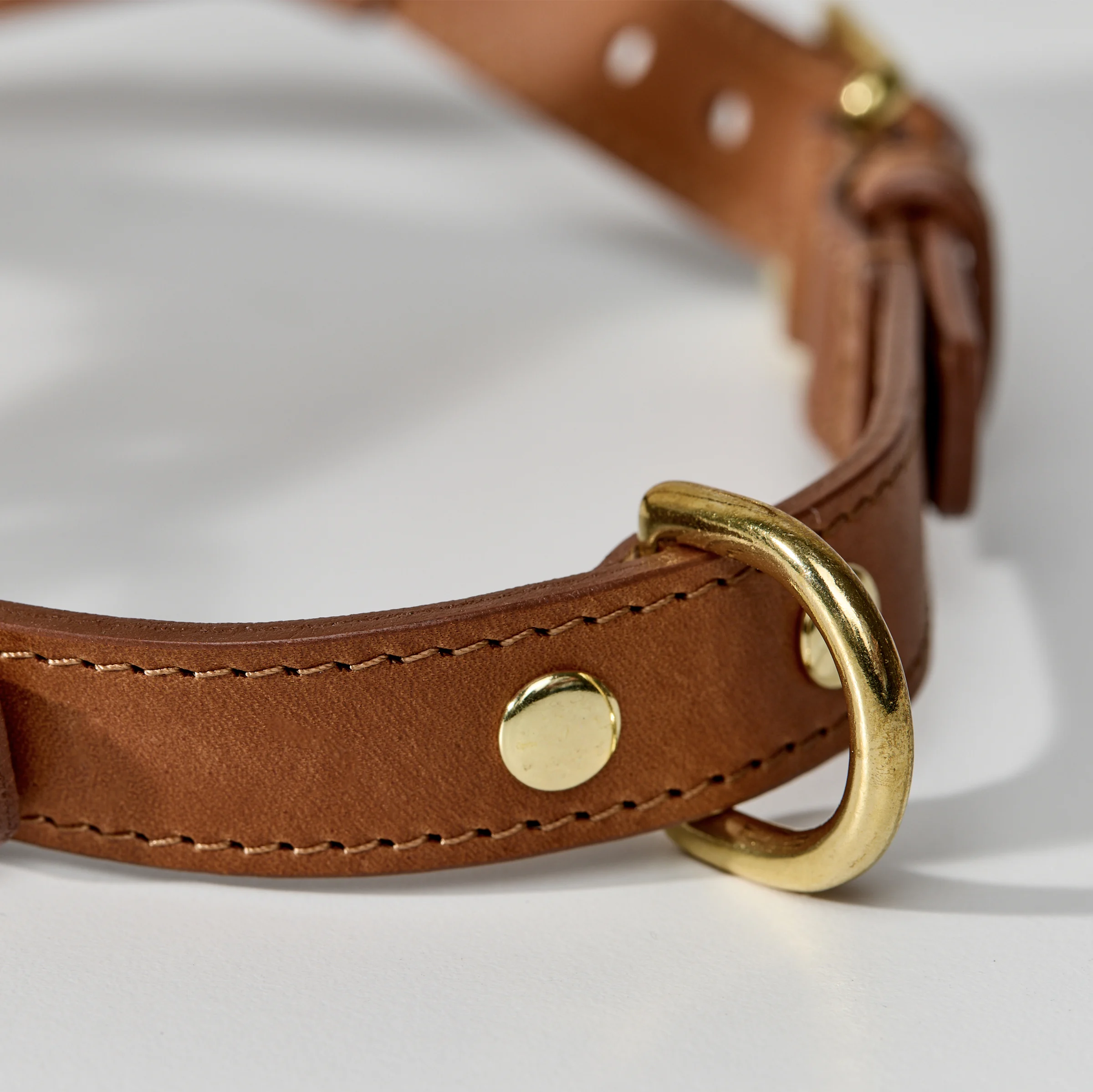 One-click Leather Dog Harness (Tan)