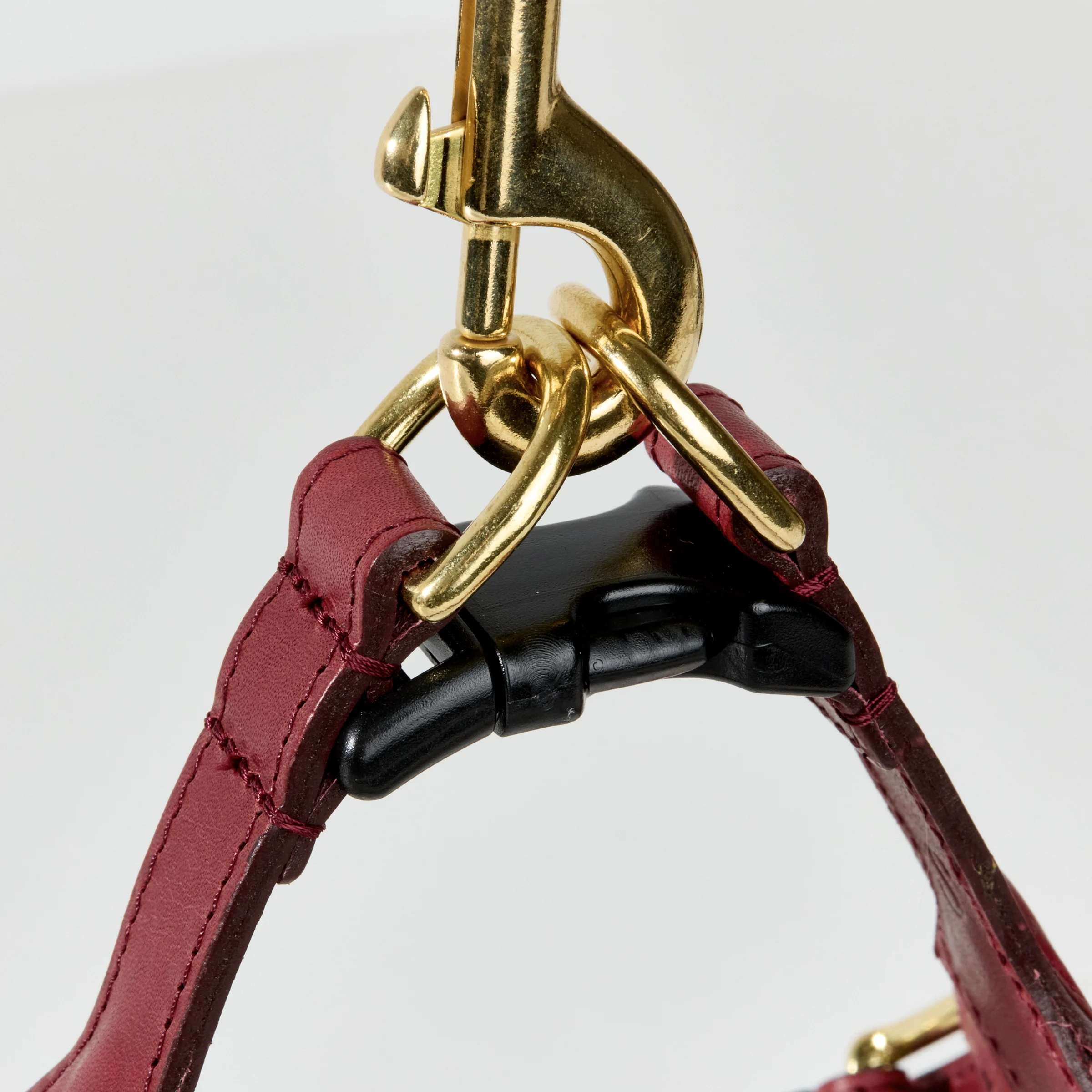 One-click Leather Dog Harness (Red)