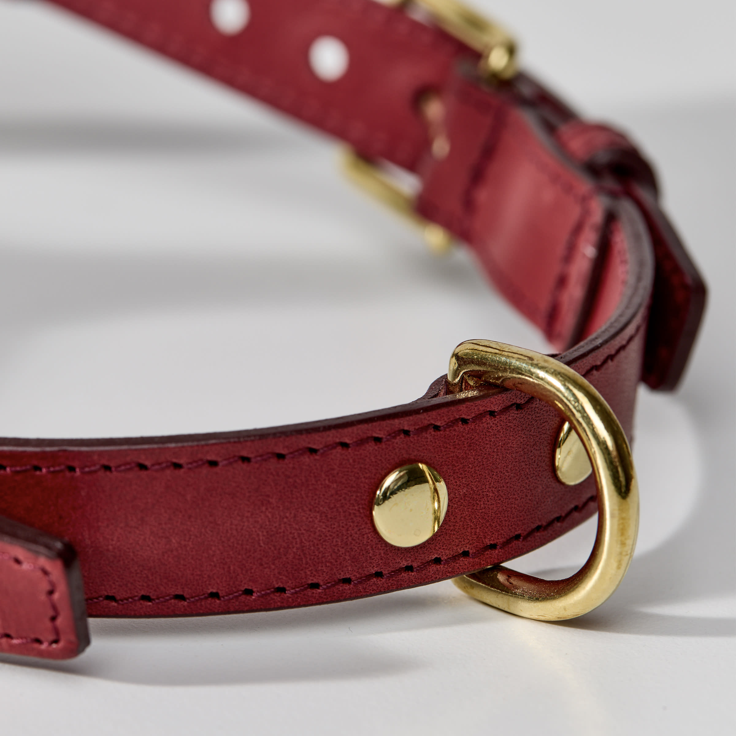 One-click Leather Dog Harness (Red)