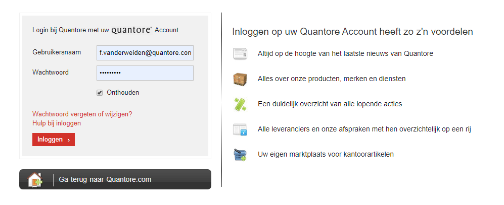 Hulp bij inloggen - onthouden
