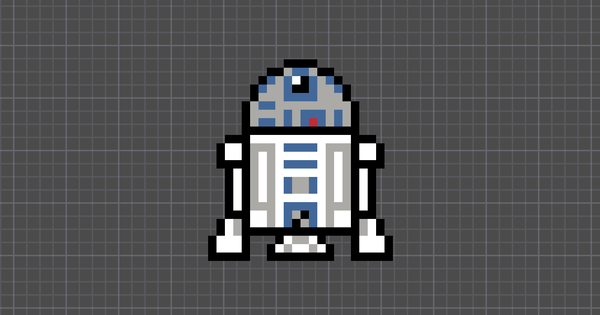 R2-D2 from Star Wars as pixel art