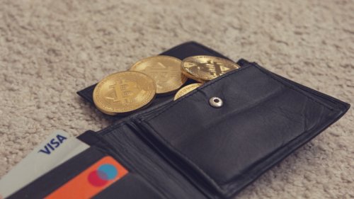 Bitcoins inside a wallet