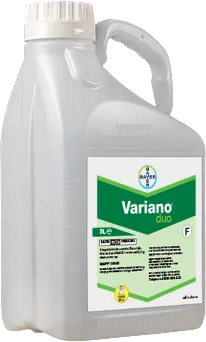 Large plastic bottle printed with a label of the Variano Duo logo 