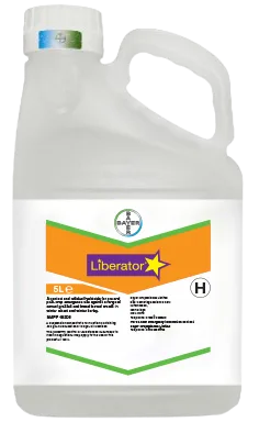 Large plastic bottle printed with a label of the Liberator logo 