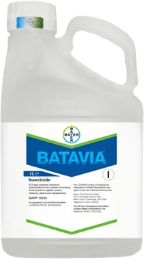 Large plastic bottle printed with a label of the Batavia logo 