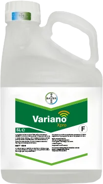 Large plastic bottle printed with a label of the Variano Xpro logo 