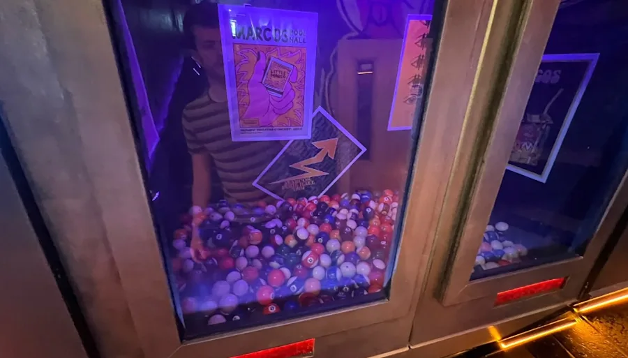 Train with pool balls in it