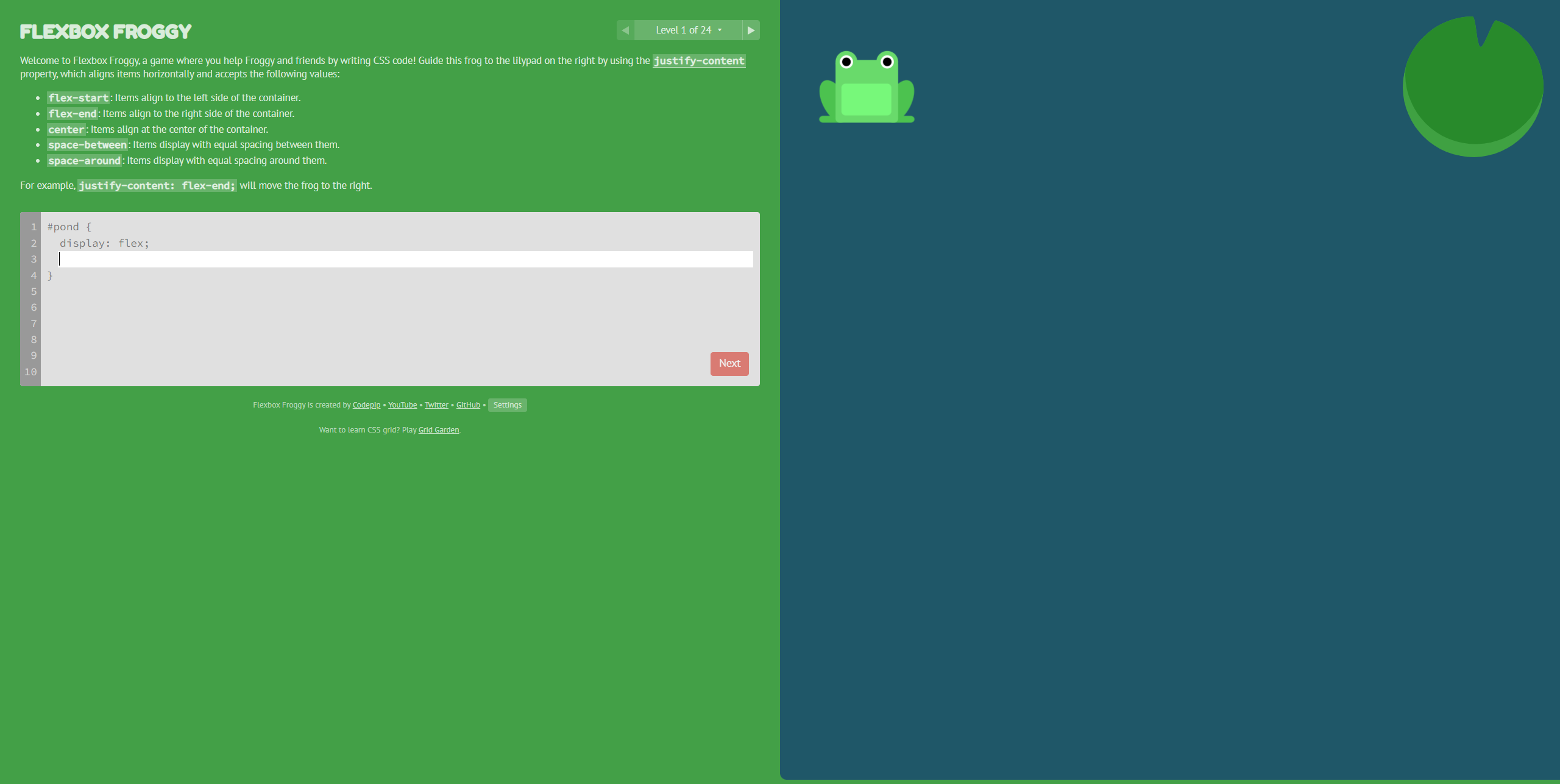 Flexbox Froggy