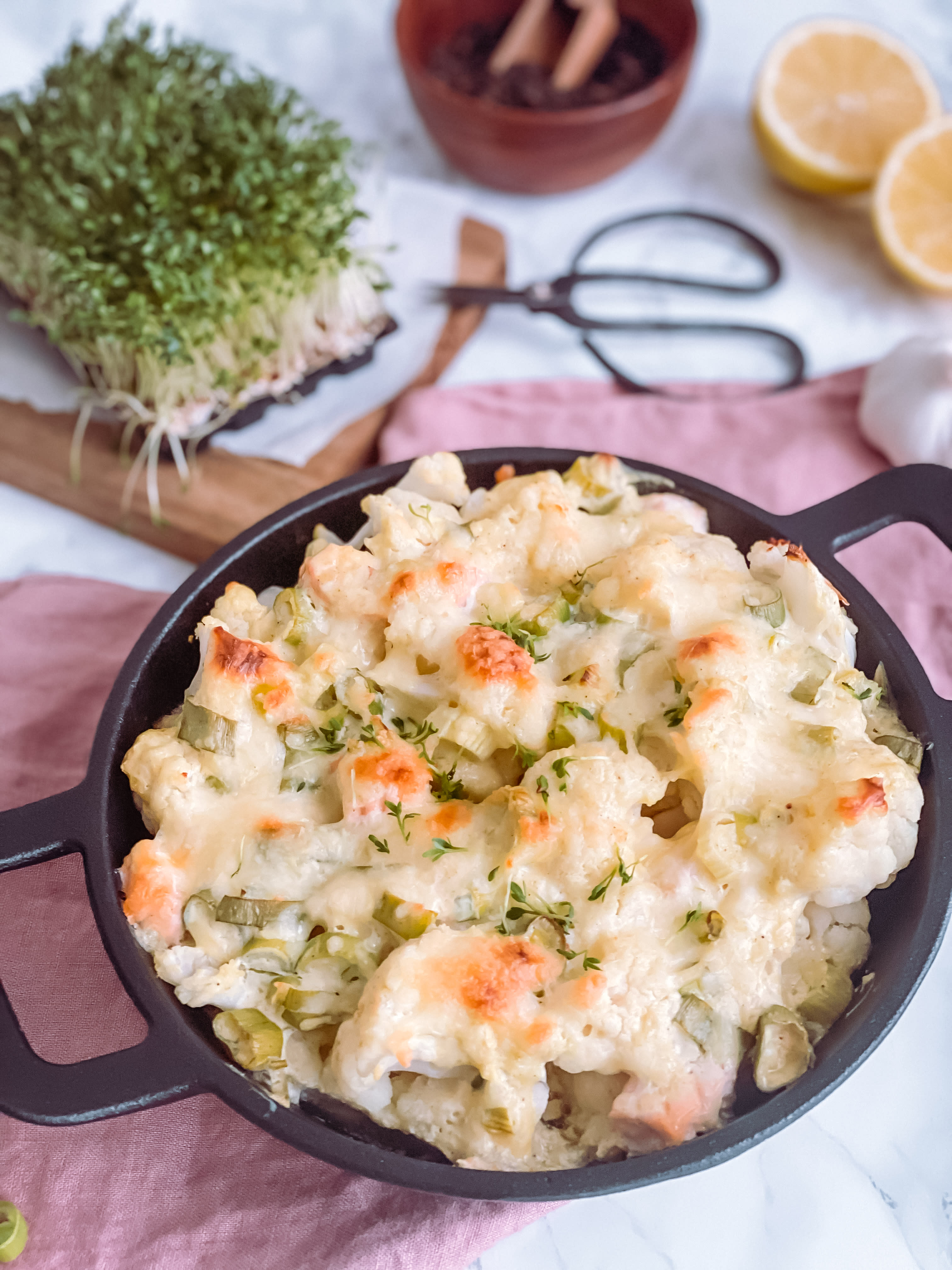 Blumenkohlgratin mit Lachs Bild