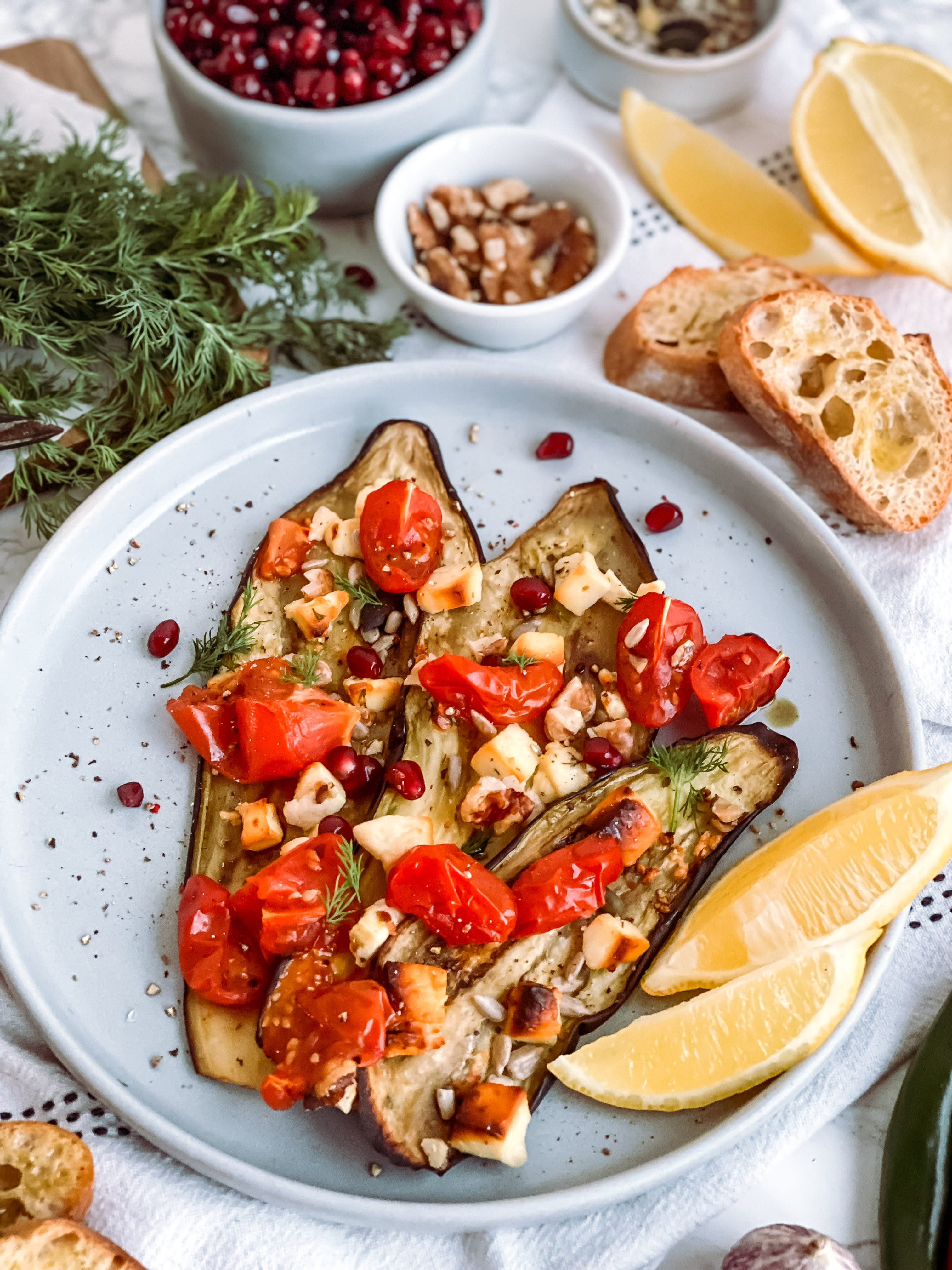 Gebackene Aubergine mit Feta Bild