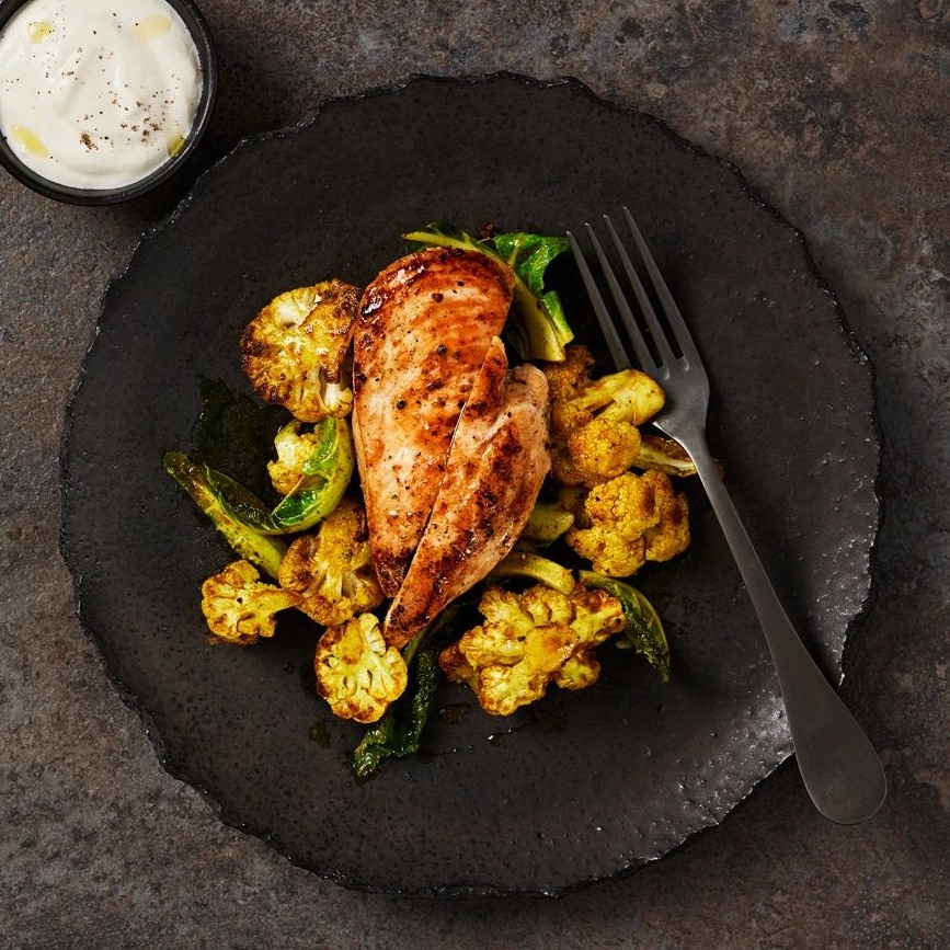 Kyckling med currystekt blomkål