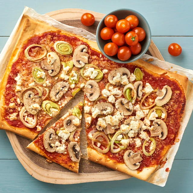 Svamppizza med fetaost