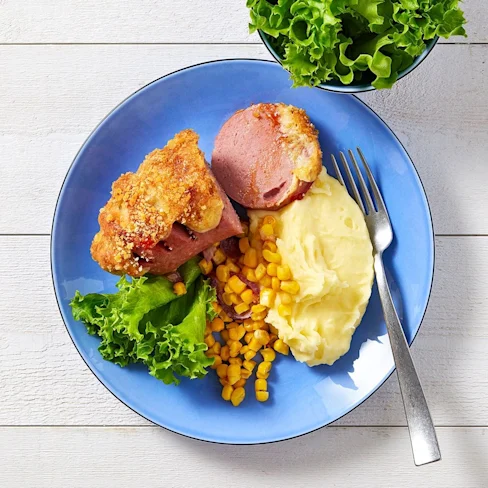 Ugnsstekt falukorv med mos