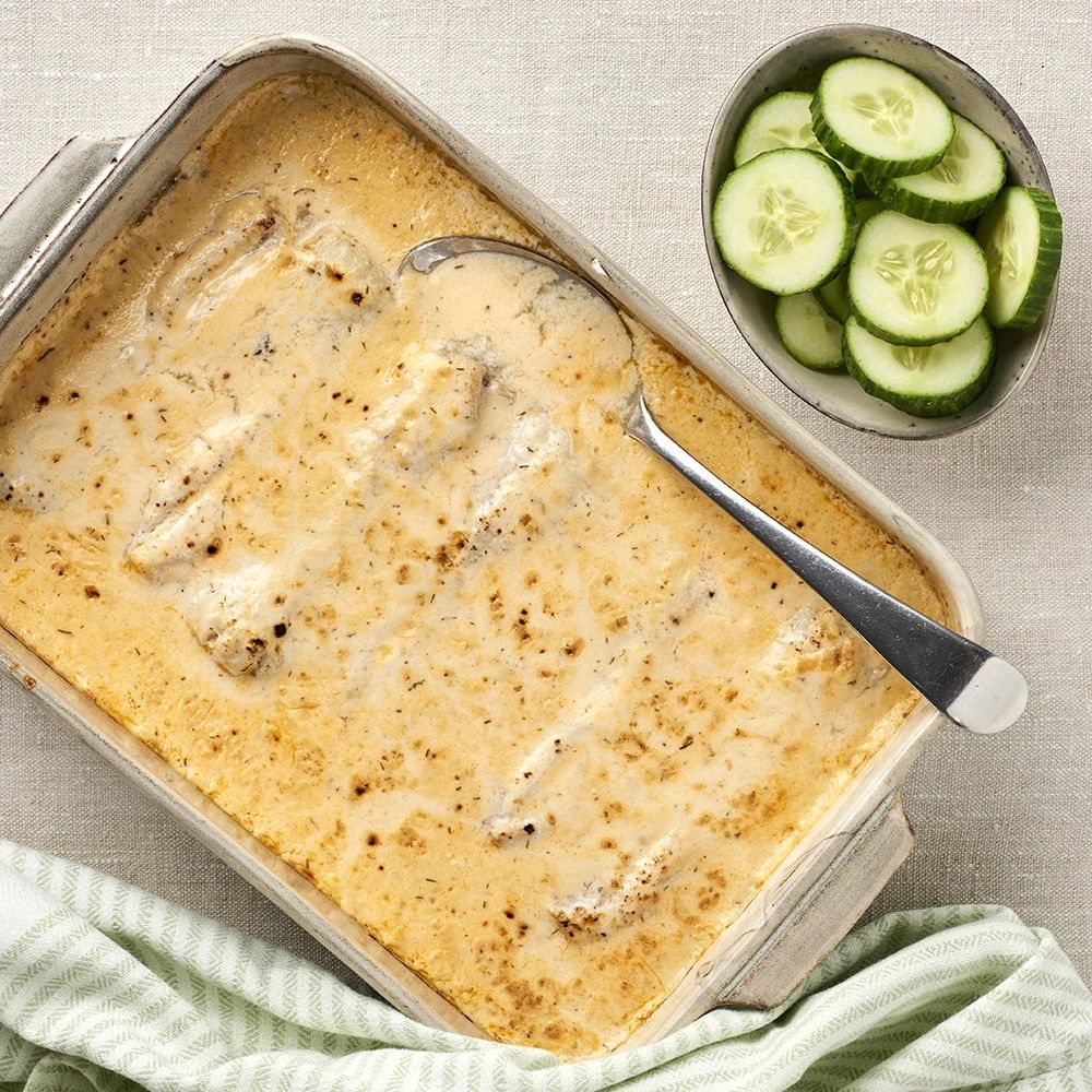 Krämig fiskgratäng med potatis