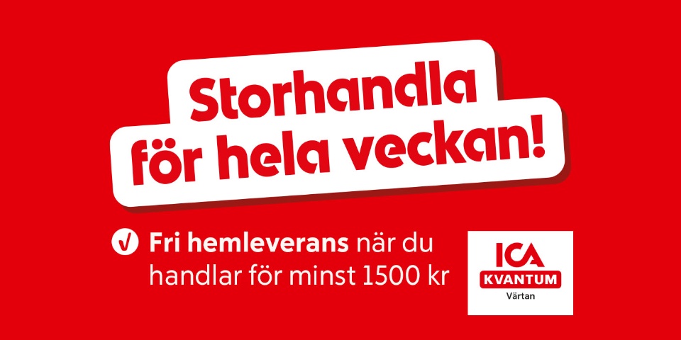 Storhandla för hela veckan - fri hemleverans när du handlar för minst 1500 kr