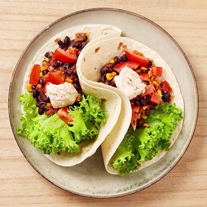 Snabba vegotacos med tomater och majs