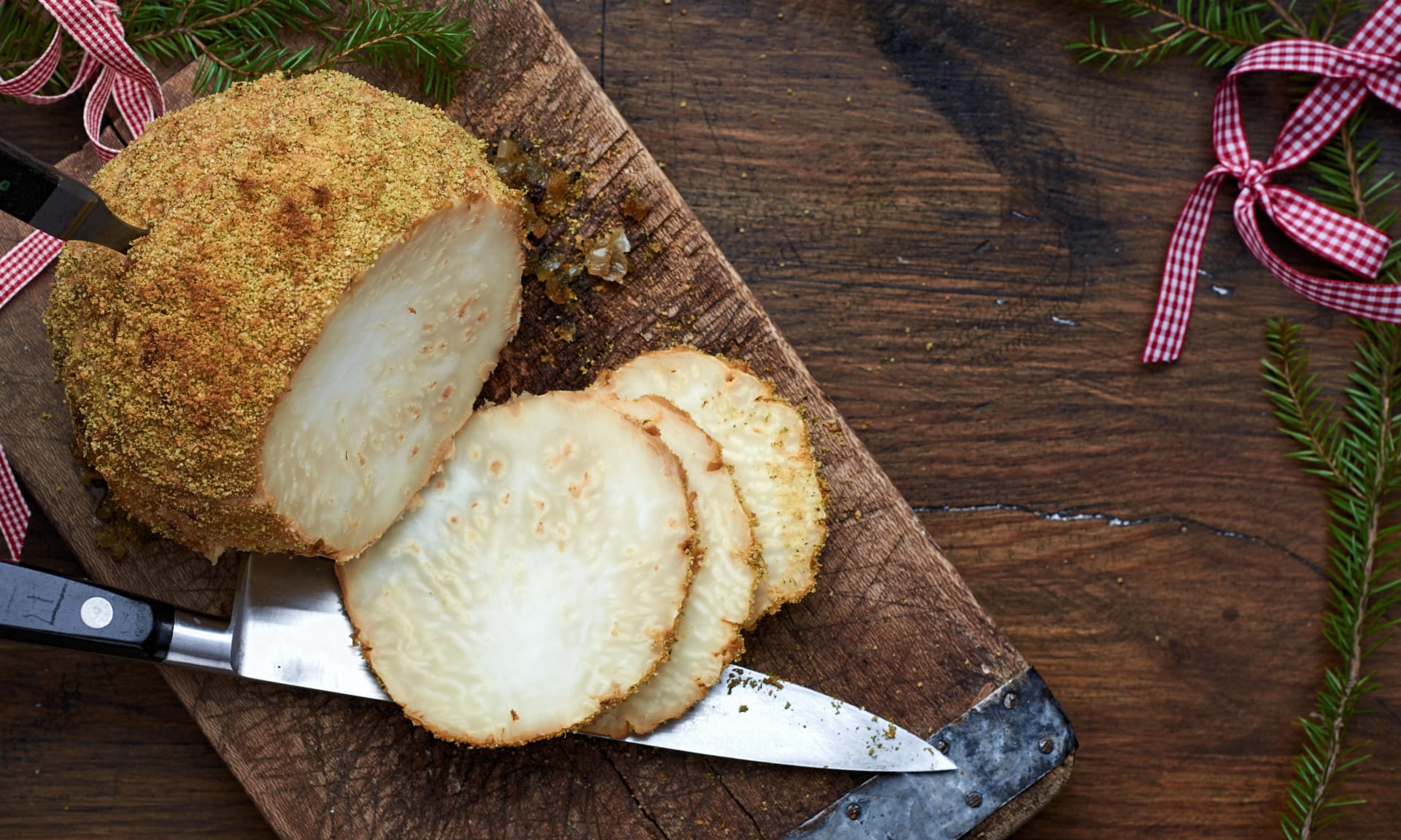 Vegansk julskinka av rotselleri