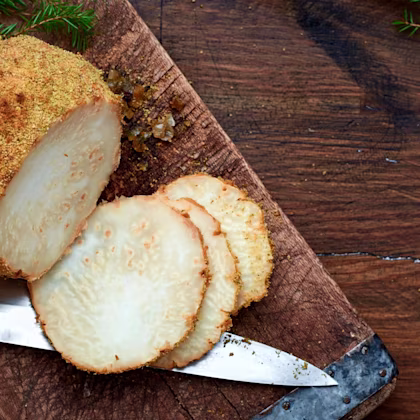 Vegansk julskinka av rotselleri